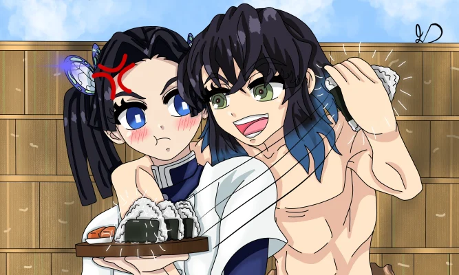 các cặp đôi trong Kimetsu no Yaiba Inosuke và Aoi